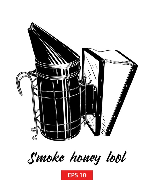 Hand drawn sketch of smoke honey tool