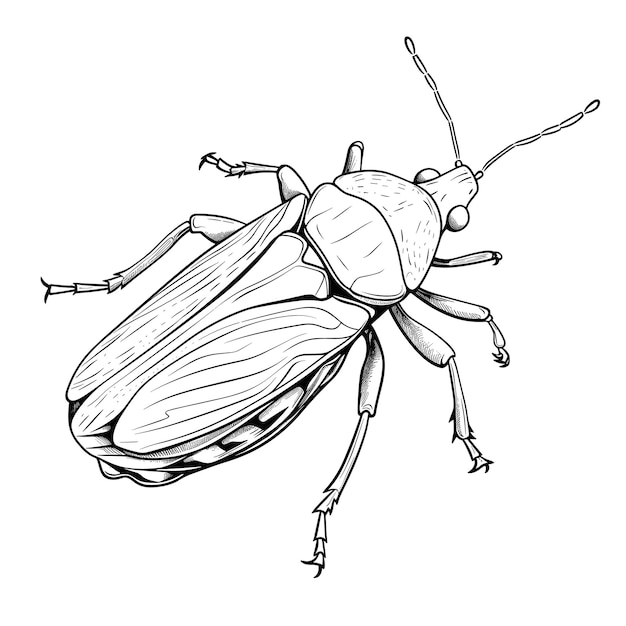 Hand Drawn Sketch Stink Bug Insect Illustration