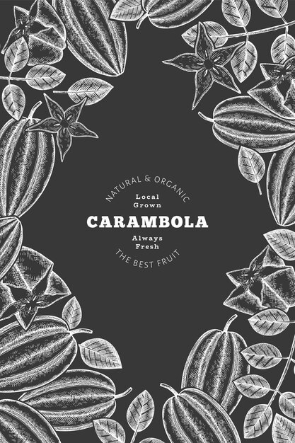 Hand drawn sketch style carambola banner