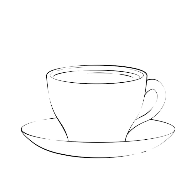 Vector hand drawn sketch style tea cup