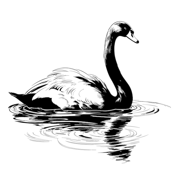 Hand Drawn Sketch Swan Illustration