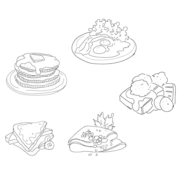 Hand Drawn Sketch of Sweet Dishes