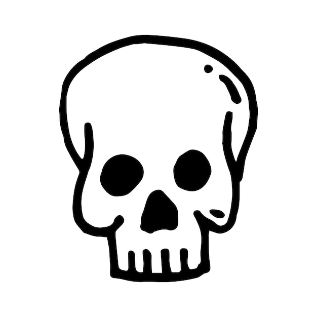 Vector hand drawn skull icon.
