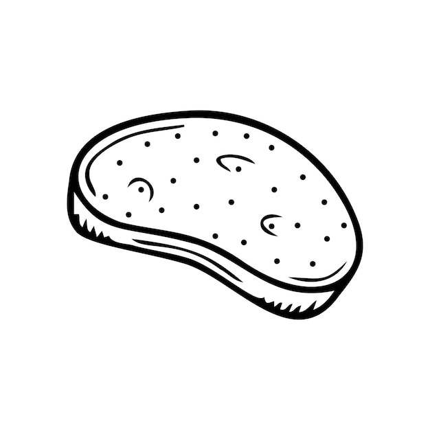 Hand drawn slice of bread isolated on a white background