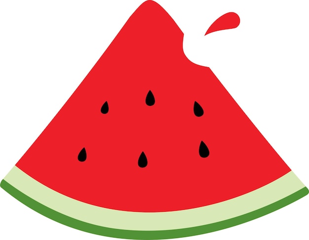 Hand drawn Slice of watermelon on white background