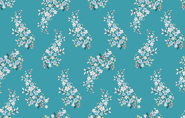 Hand drawn small daisy flower bunch seamless pattern