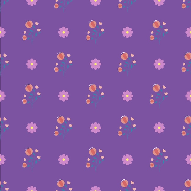 手描きの小さな花柄デザイン
