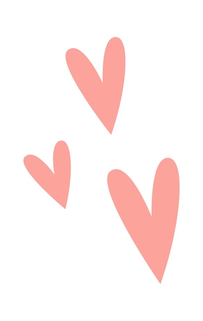 Hand drawn small hearts shape flat icon