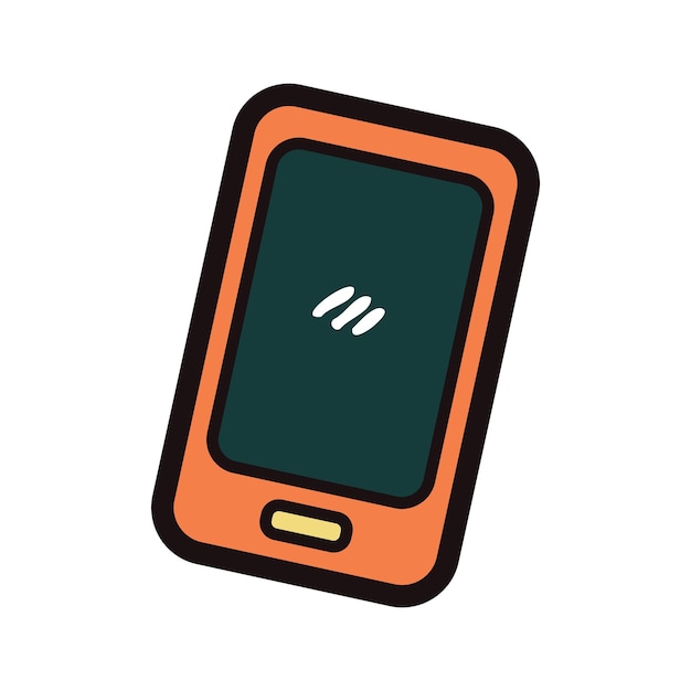 Vector hand drawn smart phone in doodle style