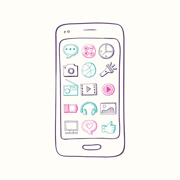 手描きのスマートフォン