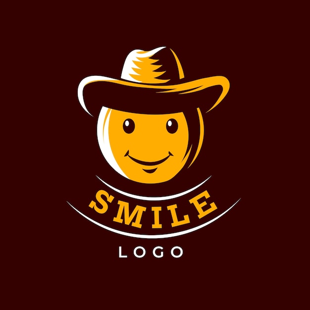 Vettore modello di logo sorriso disegnato a mano