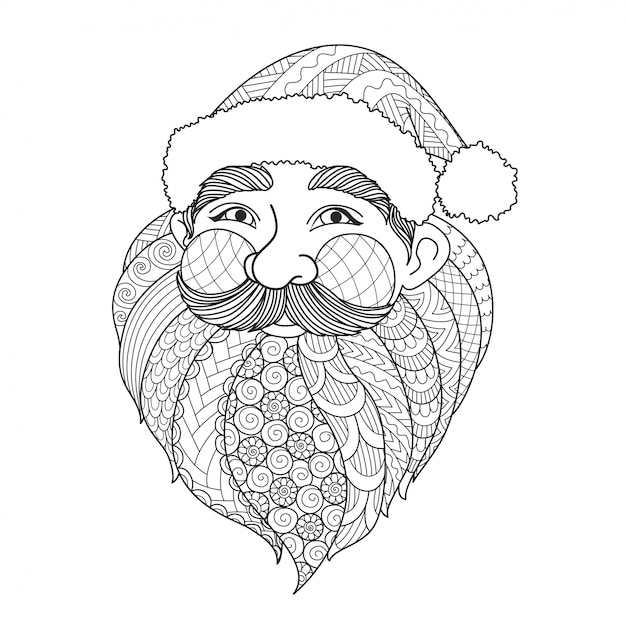 Hand drawn smile santa claus