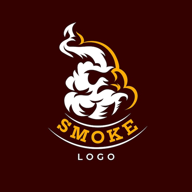 手描きの煙のロゴのテンプレート