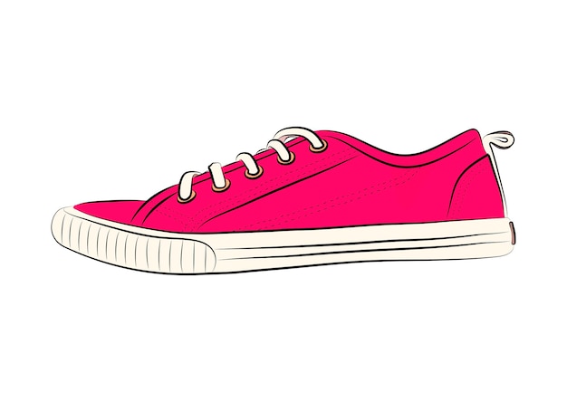 Hand drawn sneakers gym shoes Keds vector illustration