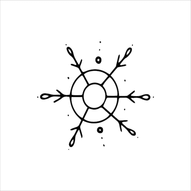 Hand drawn snowflake Doodle vector illustration
