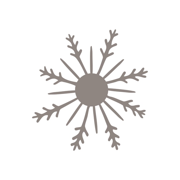 Hand drawn snowflake isolated on a white background