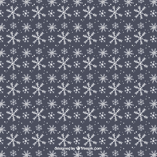 Vector hand drawn snowflakes pattern