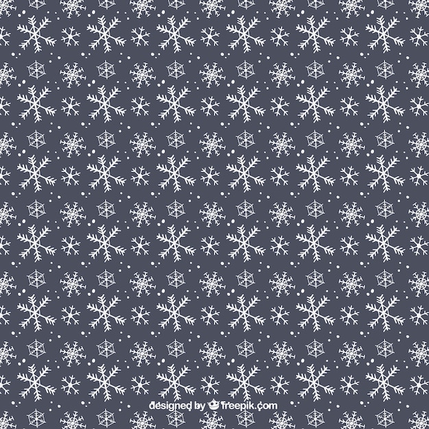 Hand drawn snowflakes pattern