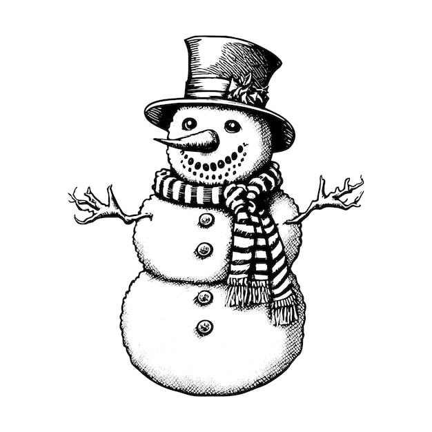 Hand drawn snowman