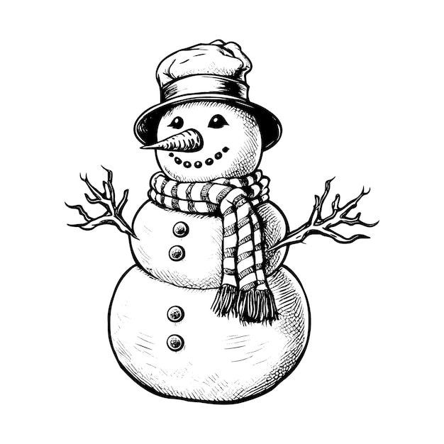 Hand drawn snowman