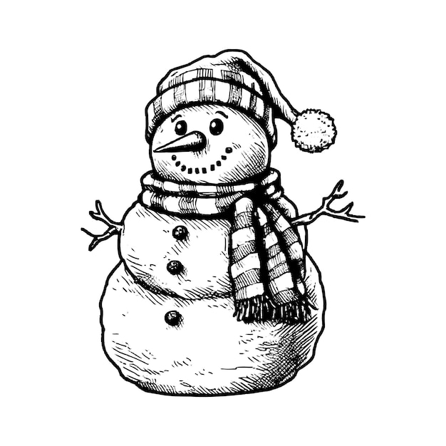 Hand drawn snowman