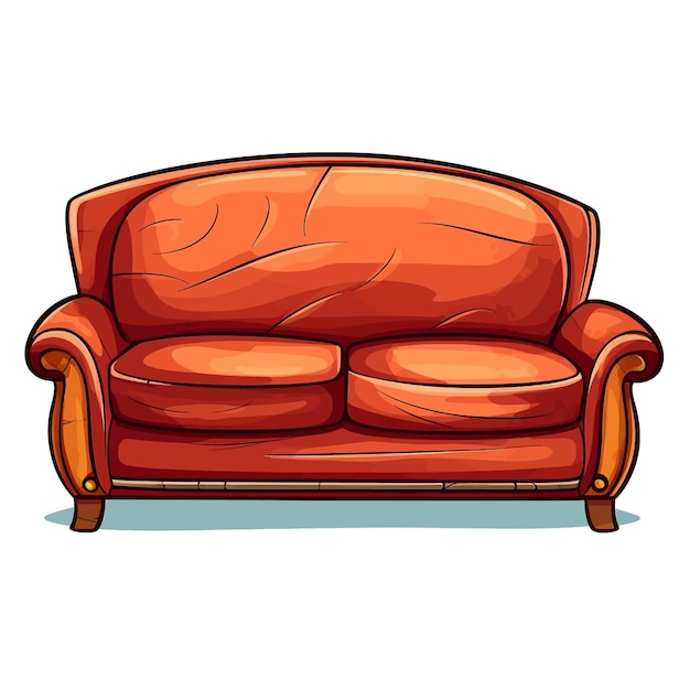 Hand drawn sofa cartoon vector illustration clipart white background