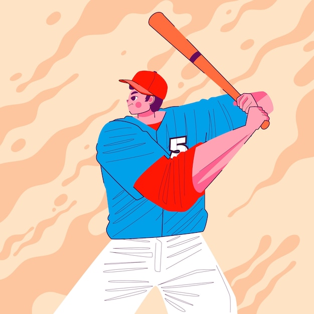 Vector hand drawn softball illustration