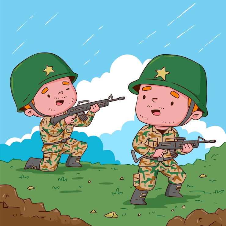 Vector 手繪的士兵字符插圖