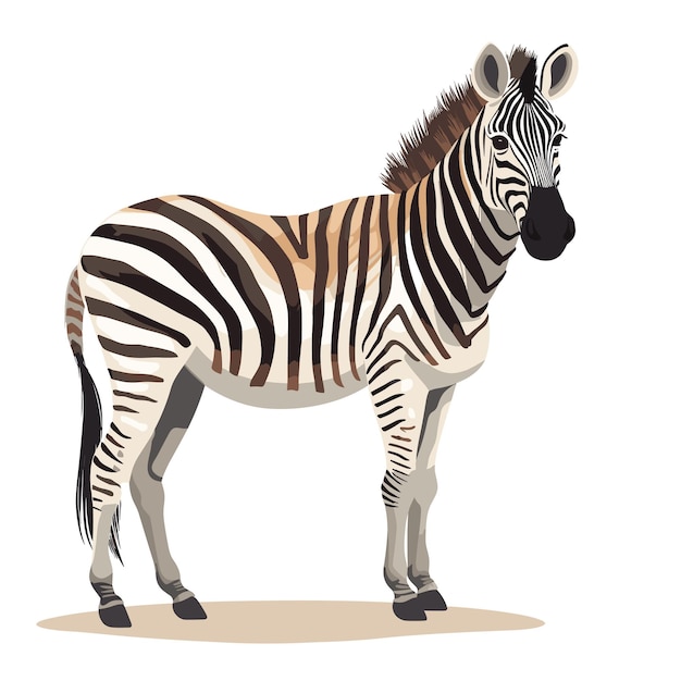 Hand Drawn Solid Color Zebra Illustration