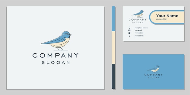 Vector hand drawn sparrow logo for company