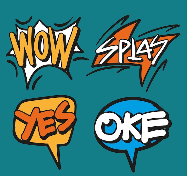 Hand drawn speech bubble colection vector illustration and clip art