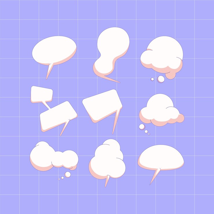 Vector hand drawn speech bubbles illustration