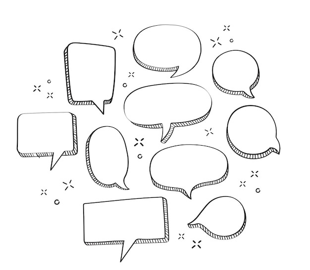 Hand drawn speech bubbles