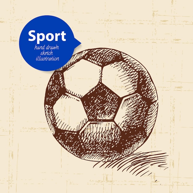 Hand drawn sport object sketch football vector illustration