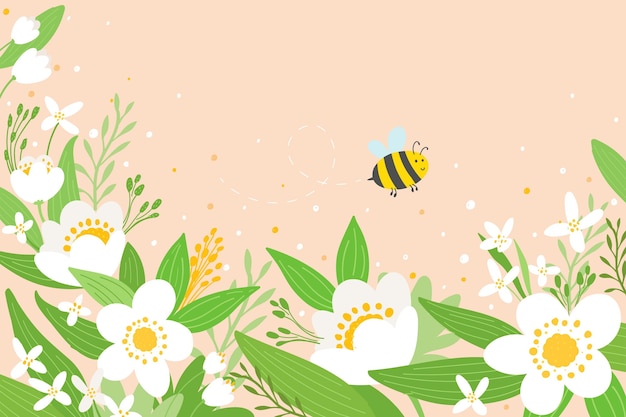 Vector hand drawn spring background