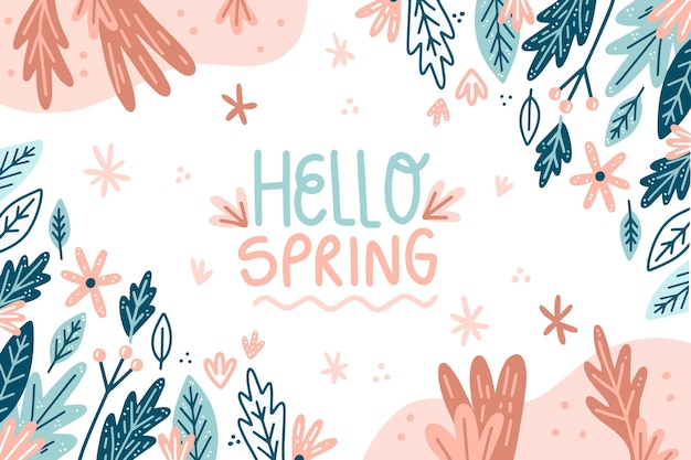 Vector hand drawn spring background