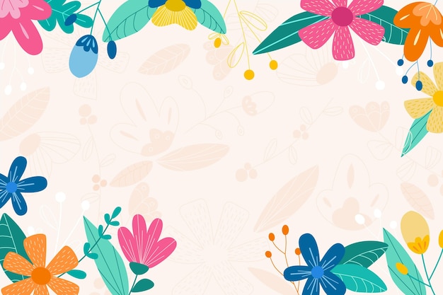 Vector hand drawn spring background