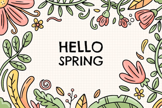 Vector hand drawn spring background