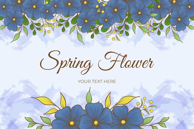 Hand drawn Spring floral background Premium Vector