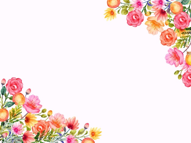Vector hand drawn spring floral background