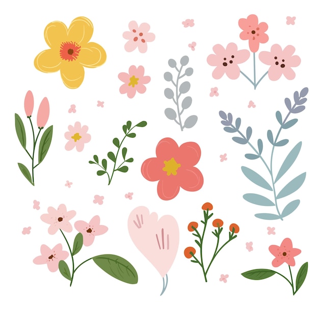 Hand drawn spring flower illustration vector