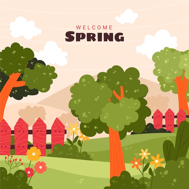 Hand drawn spring illustration