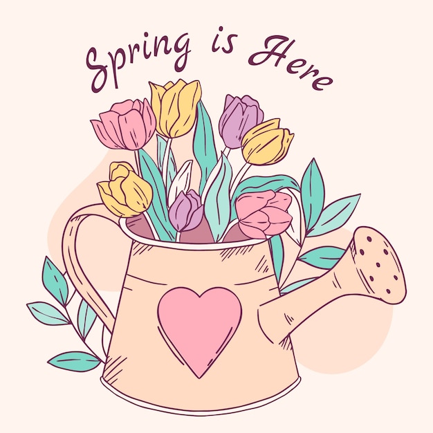 Vector hand drawn spring illustration