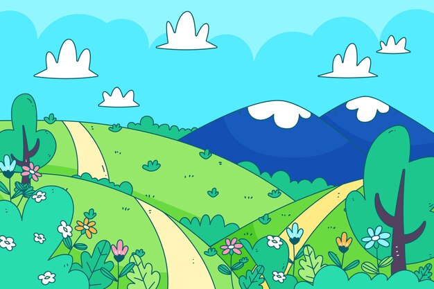 Vector hand drawn spring illustration