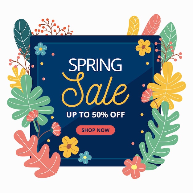 Vector hand drawn spring sale promo