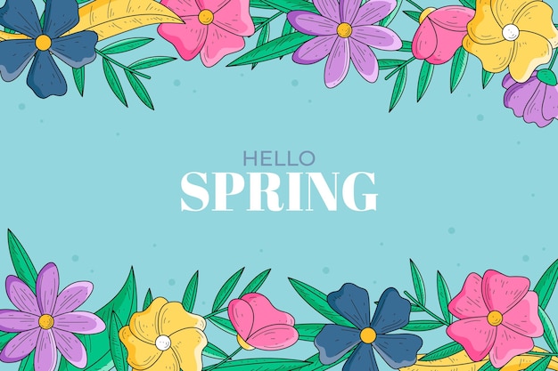 Vector hand drawn spring wallpaper