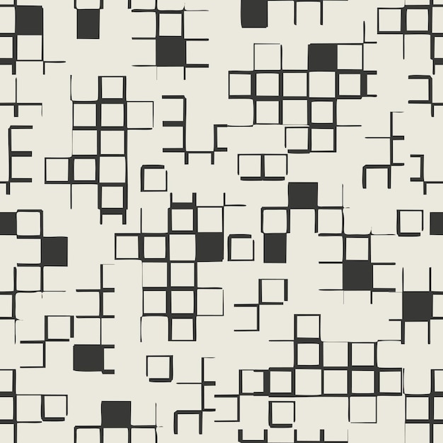 Hand drawn square geometric pattern 04