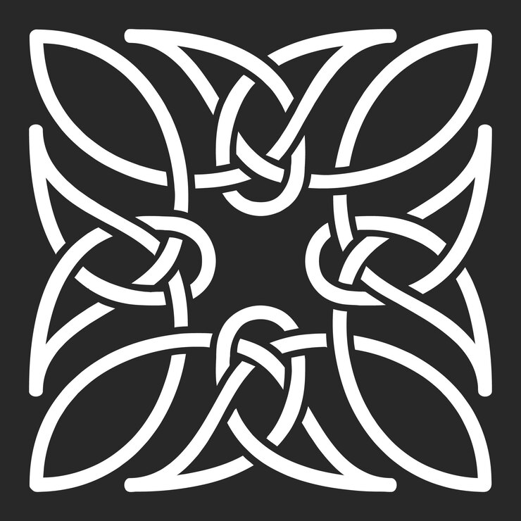 Vector hand drawn square mandala art for creative floral rangoli and decorative cards design