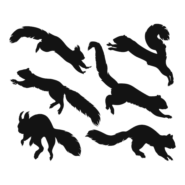 Hand drawn squirrel silhouette