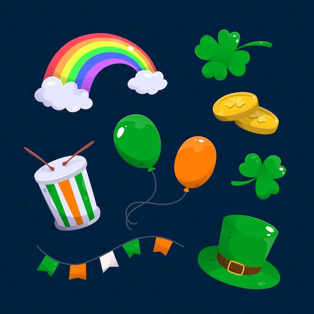 Vector hand-drawn st. patrick's day elements set